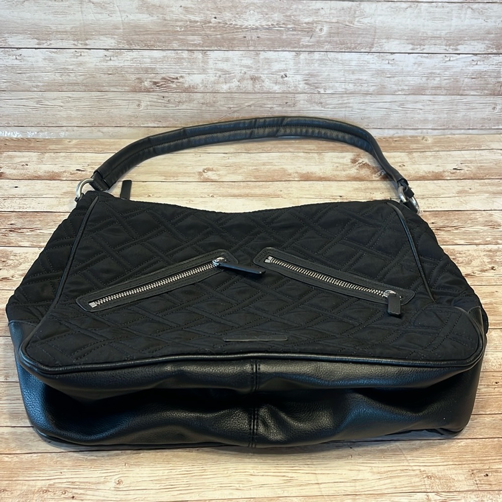 Vera Bradley Black Quilted Shoulder Bag Handbag Purse Like new soft